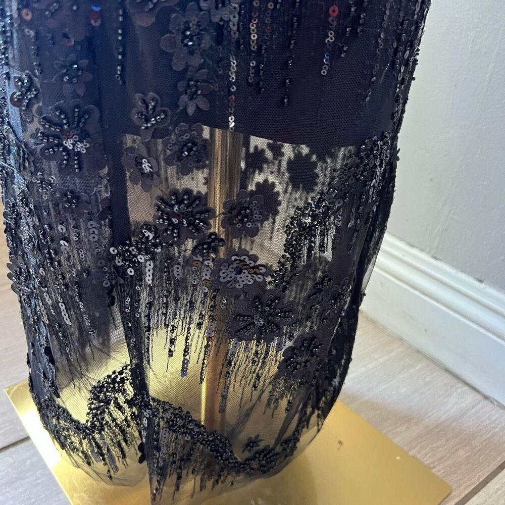 Dress the Population Lia midi cocktail dress features a sheer mesh overlay decor - Picture 13 of 16